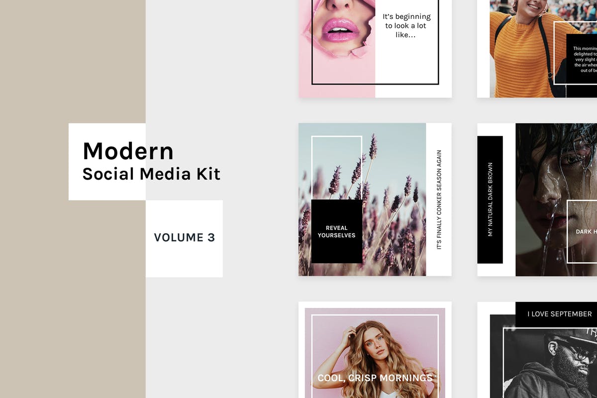 旅行，时尚或生活方式博客自媒体素材v3 Modern Social Media Kit (Vol. 3)插图