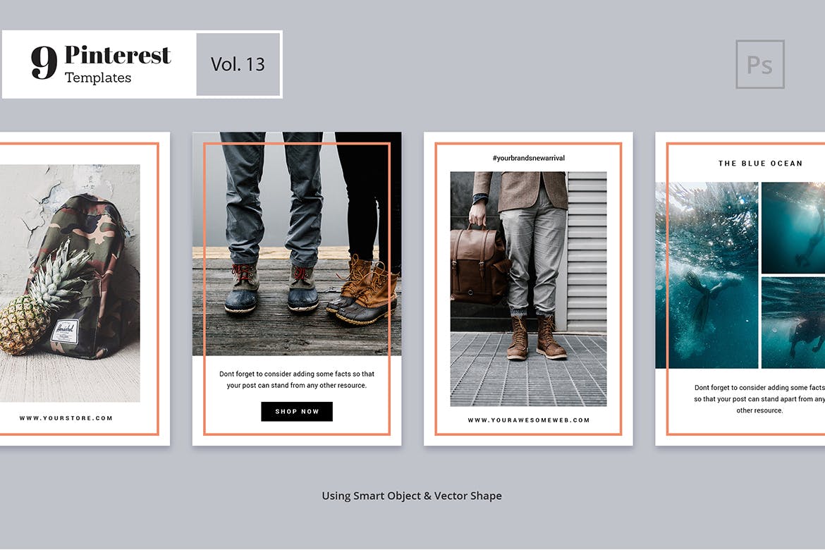 Pinterest社交电商推广设计素材模板素材库精选v13 Pinterest Templates Vol. 13插图