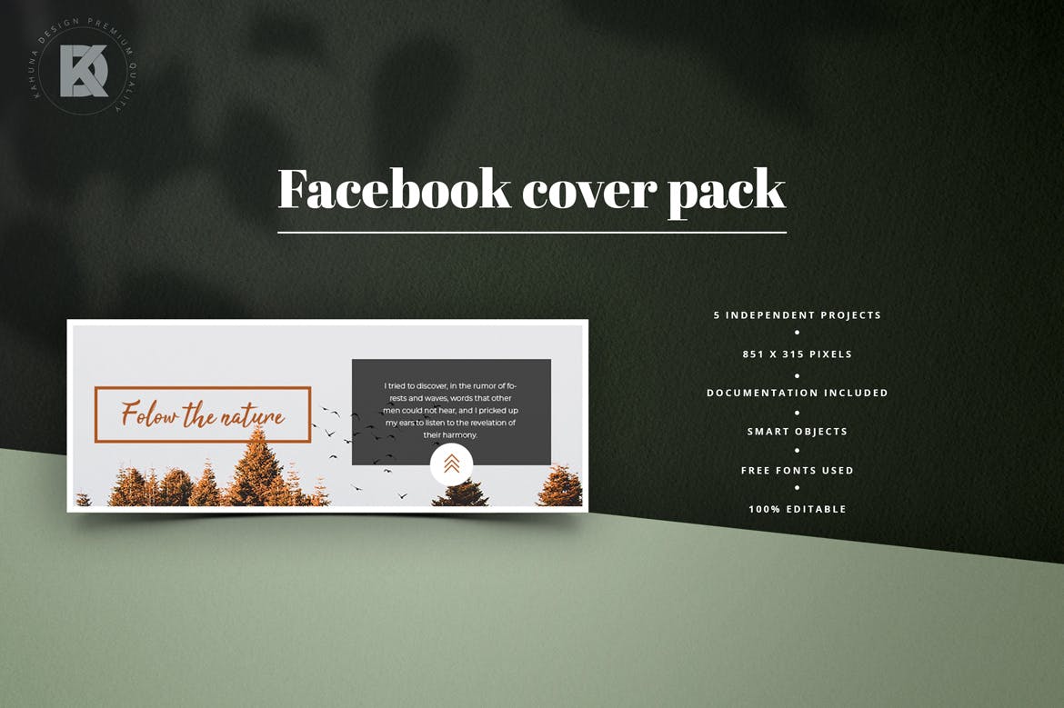 社交网站企业/品牌专业封面设计模板素材库精选 Forest Facebook Cover Kit插图(5)