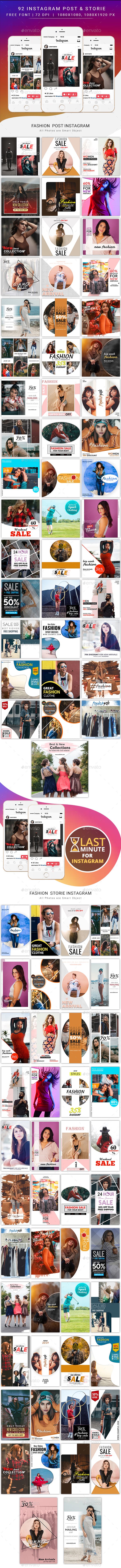 时尚Instagram社交媒体业务广告帖子故事模板16设计网精选插图