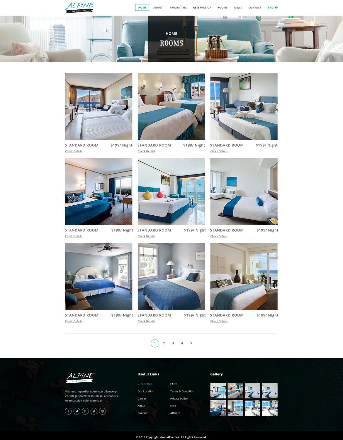 酒店品牌官网建设HTML模板素材库精选下载 Alpine插图(4)