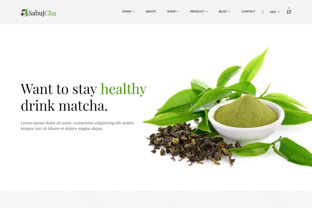 抹茶/咖啡电商网站Shopify主题模板16设计网精选 Sabujcha – Matcha Shopify Theme插图
