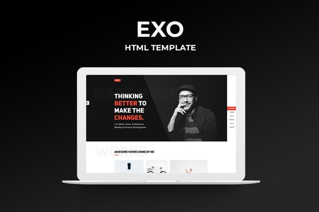 个人简历履历网站HTML模板16设计网精选 EXO – Personal Portfolio Template插图(1)