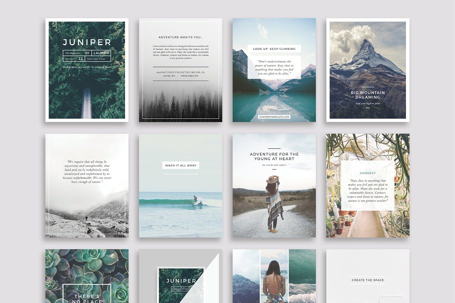 旅行风景主题Instagram社交媒体贴图模板16设计网精选 J U N I P E R  Instagram Pack插图(3)