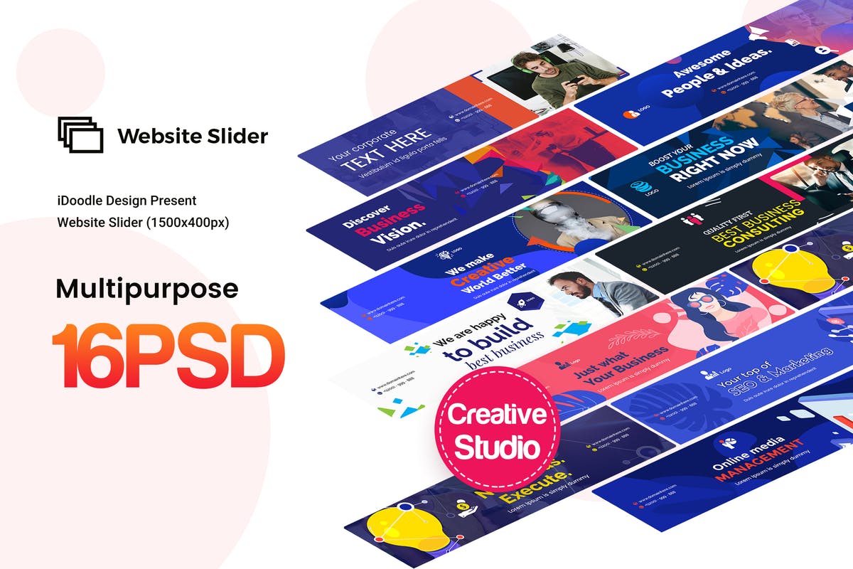 多用途创意网站广告&焦点图设计模板 Website Sliders Multipurpose, Business Ad插图