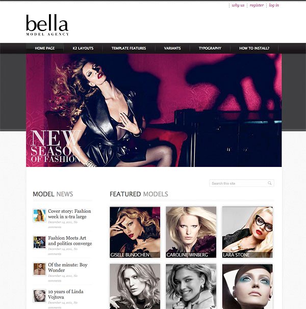 职业模特代理公司网站Joomla模板16设计网精选 Hot Model Agency插图