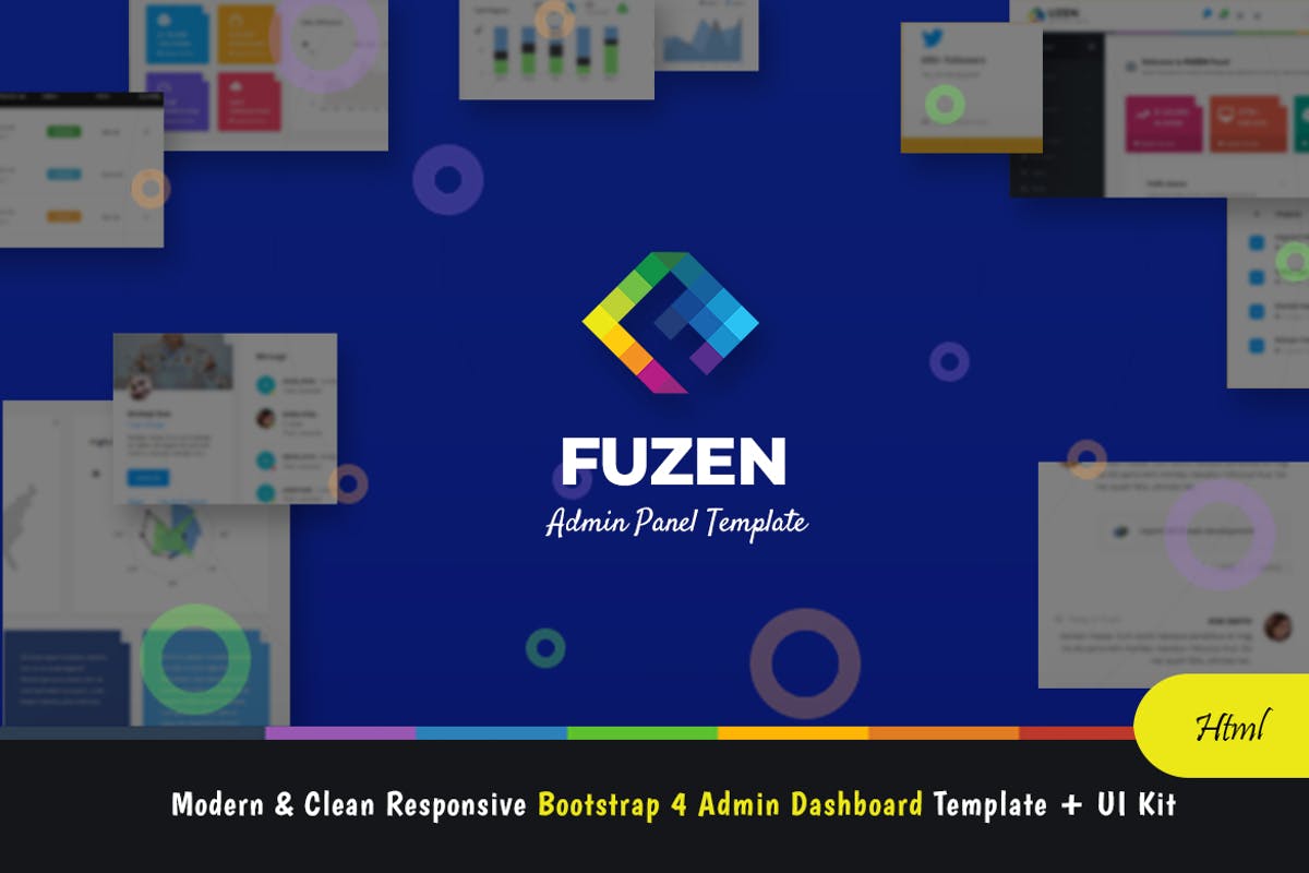 基于Bootstrap 4功能强大高效管理模板素材中国精选+UI套件 Fuzen – Bootstrap 4 Admin Template + UI Kit插图