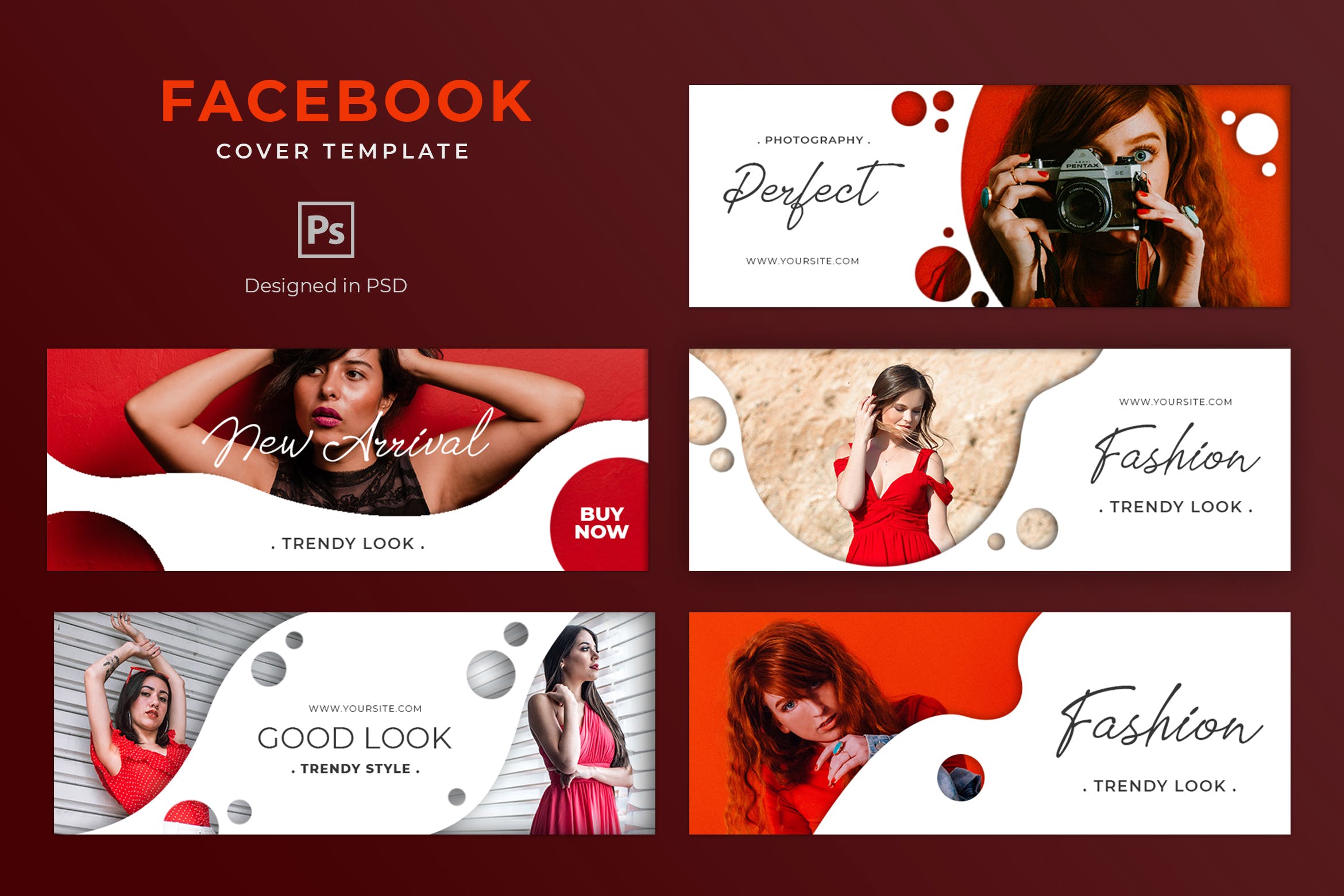 时尚奢侈品牌Facebook主页营销推广封面设计模板16设计网精选 Fashion Facebook Cover Template插图