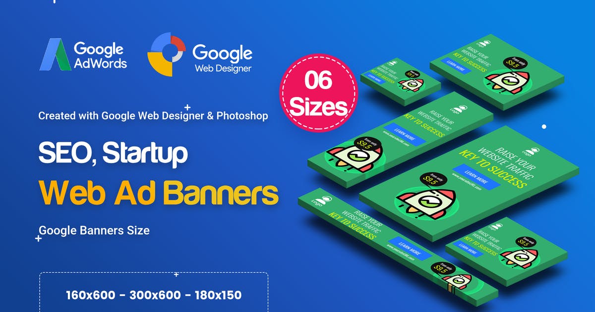 互联网产品宣传推广谷歌Banner非凡图库精选广告模板 C04 SEO, Startup Agency Banners HTML5 – GWD & PSD插图