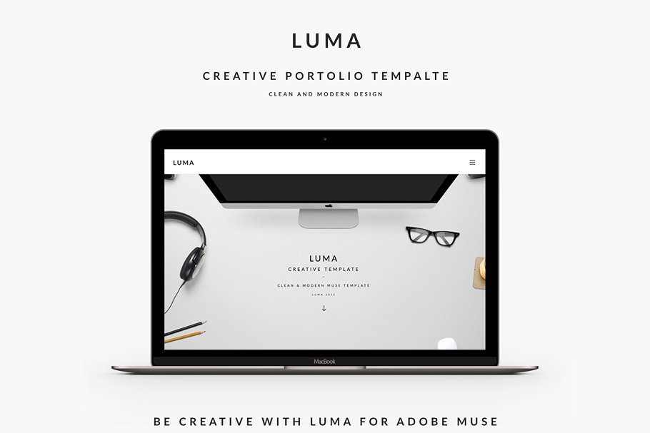 简约现代创意网站Muse模板16设计网精选 LUMA – Creative Muse Template插图(1)