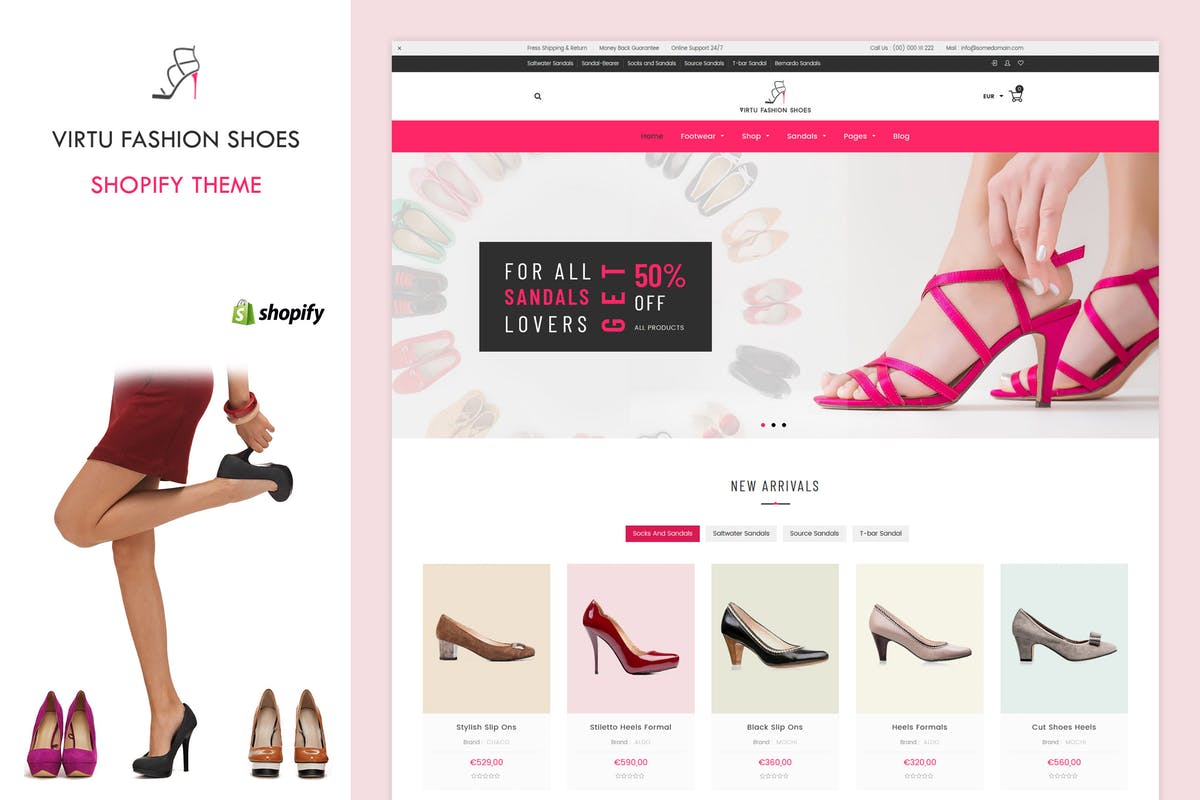 时尚女鞋品牌网站&商城Shopify主题模板16设计网精选 Virtu – Fashion Shoes Store Shopify Theme插图