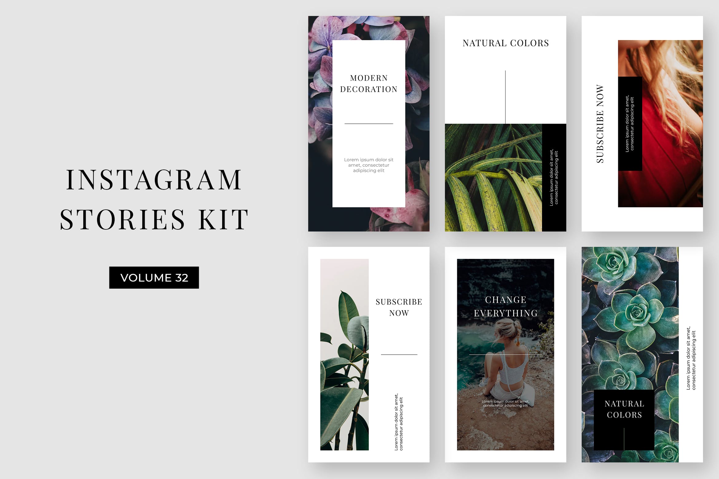 现代简约风格Instagram品牌故事宣传设计素材包v32 Instagram Stories Kit (Vol.32)插图