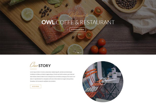 咖啡馆&西餐厅品牌Drupal主题模板素材库精选 OWL – Cafe & Restaurant Drupal 8 Template插图(1)