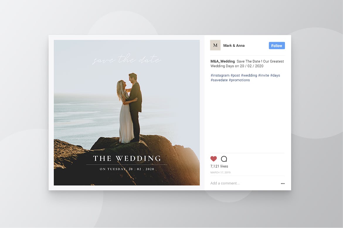 简约风婚礼婚宴活动宣传社交媒体设计套件 Wedding Minimal Social Media Post插图(5)