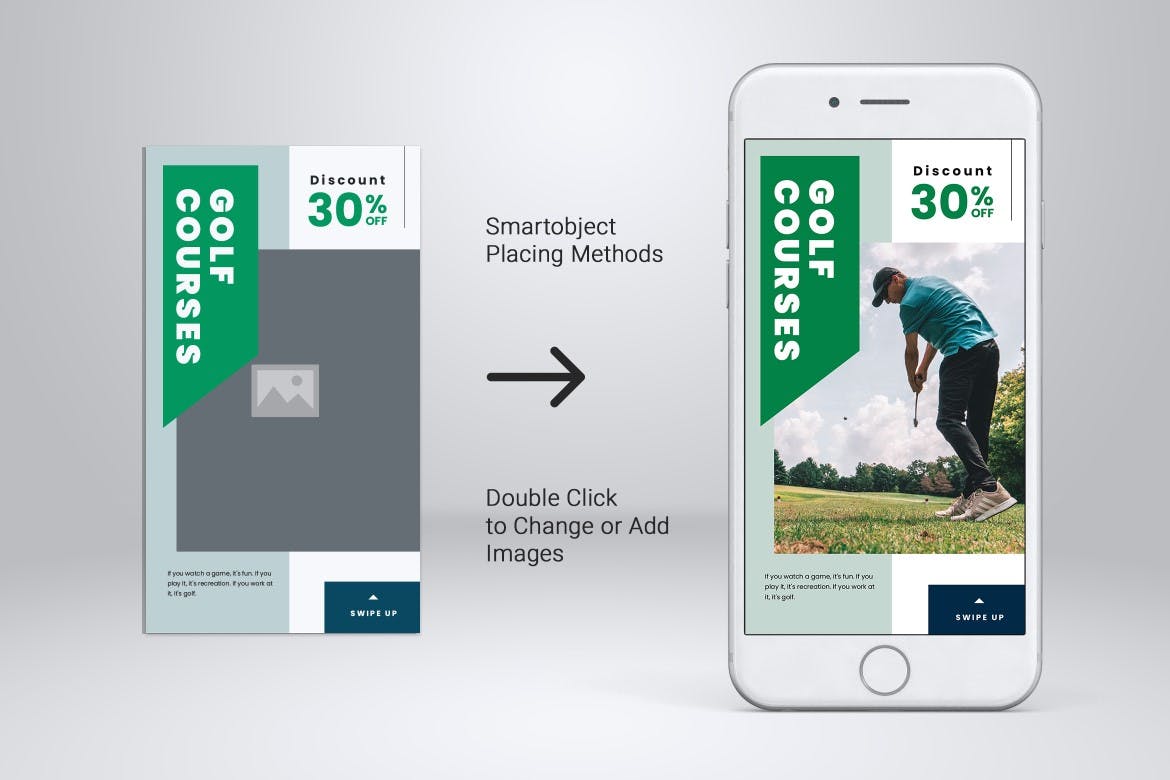 高尔夫球场/俱乐部Instagram社交媒体品牌故事推广PSD&AI模板素材库精选 Golf Competition Instagram Stories PSD & AI插图(2)