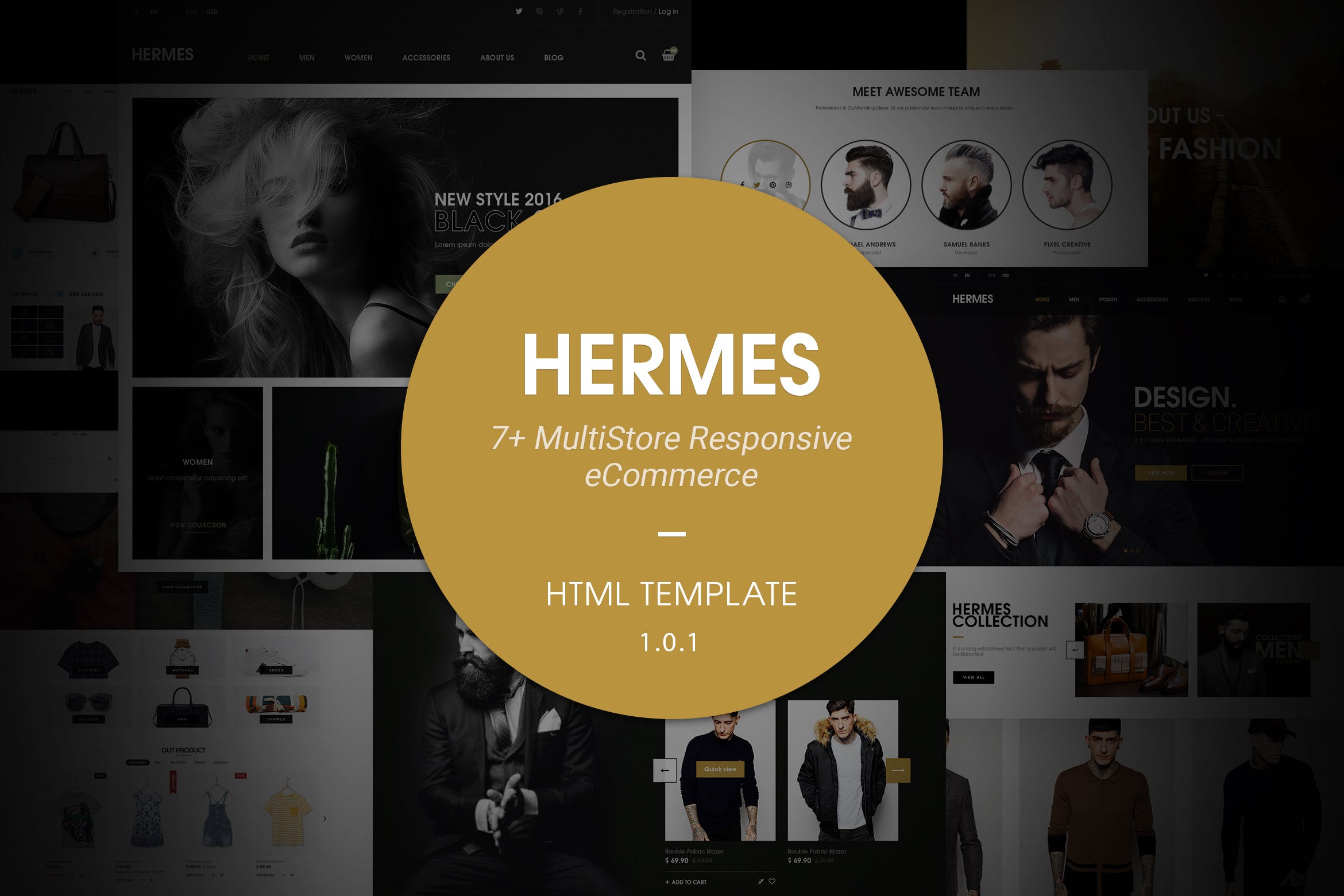 多用途奢侈品响应式网上商城HTML模板普贤居精选 Hermes | Multi Store Responsive HTML Template插图