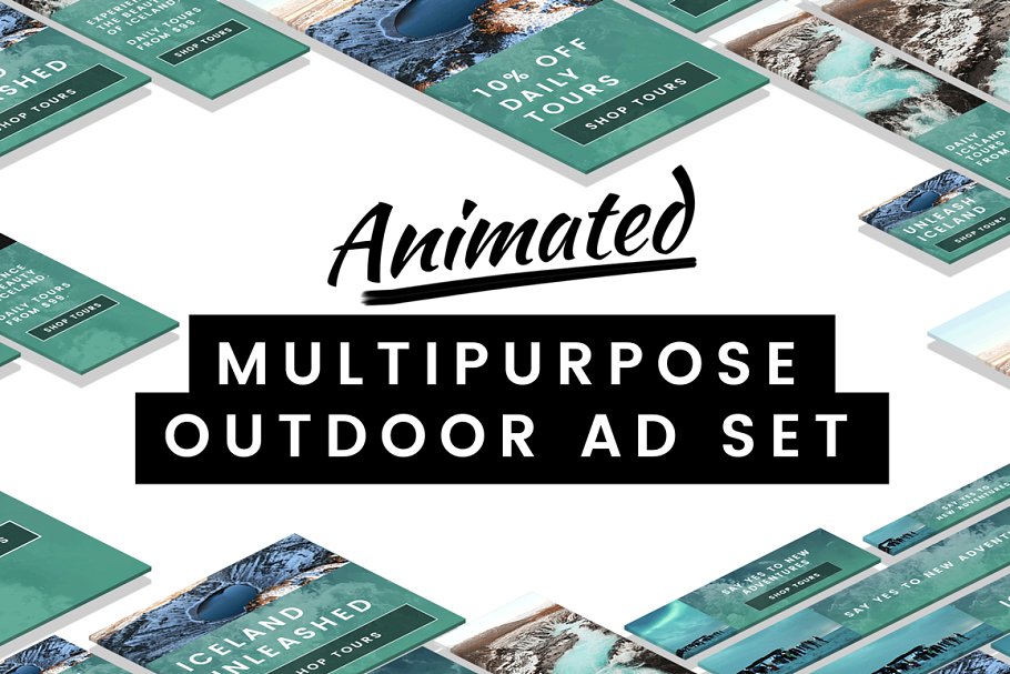 实用多用途户外动态广告模板16设计网精选合集 Animated Multipurpose Outdoor Ad Set插图