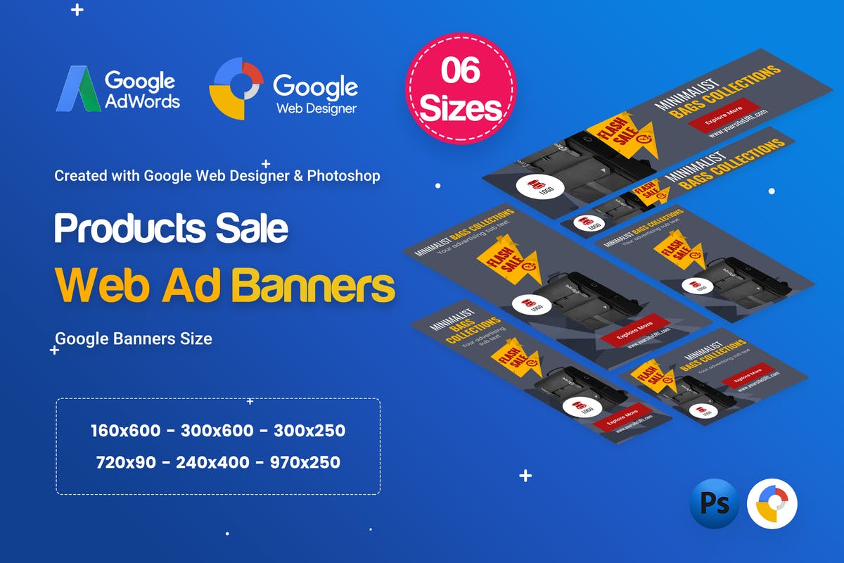 热销单品促销Banner横幅非凡图库精选广告模板素材 Product Sale Banners HTML5 D8 Ad – GWD & PSD插图