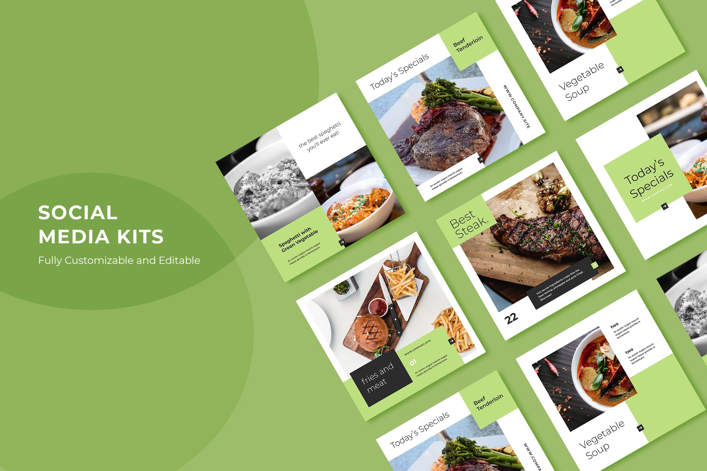 西餐厅社交平台推广设计素材包v30 ADL Social Media Kit.30插图