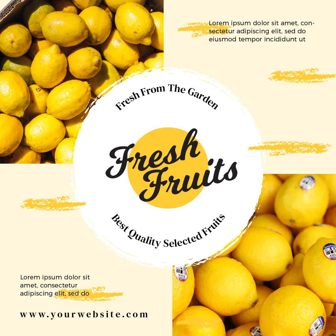 新鲜蔬果生鲜品牌社交媒体Banner图设计模板非凡图库精选 Fresh Fruit Media Banners插图(1)