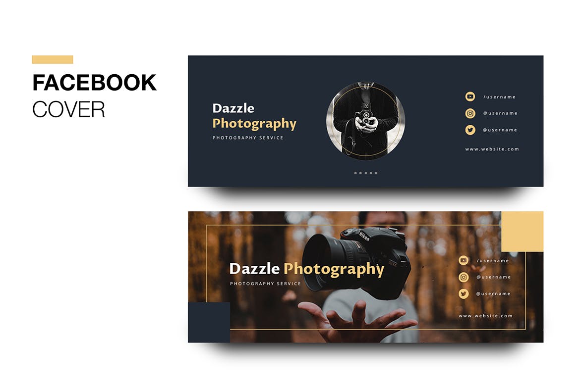 摄影品牌推广Facebook主页封面设计模板非凡图库精选 Dazzle Photography Facebook Cover插图(1)