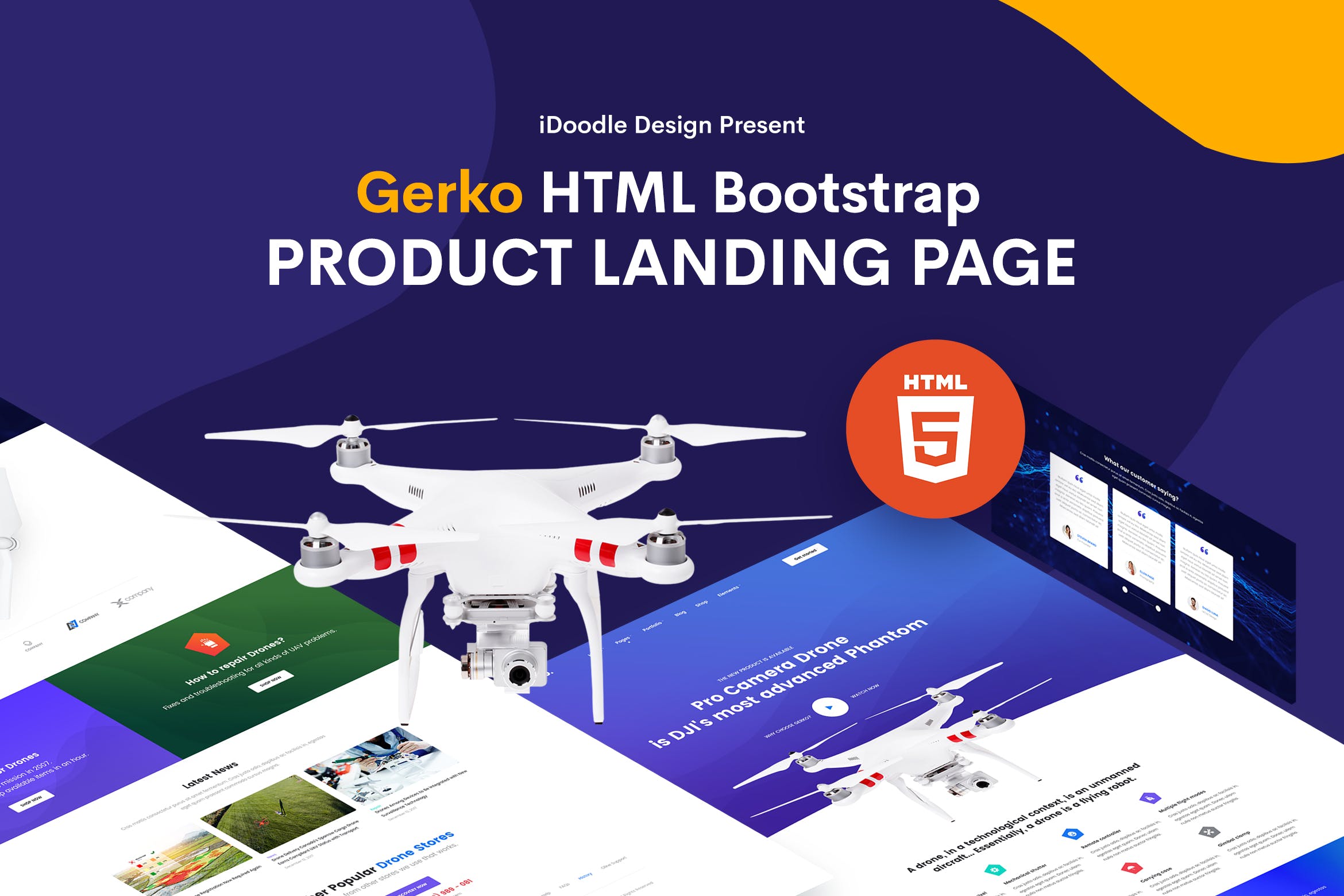 创意产品网站页面设计HTML模板非凡图库精选 Gerko – Product Landing Page Template插图