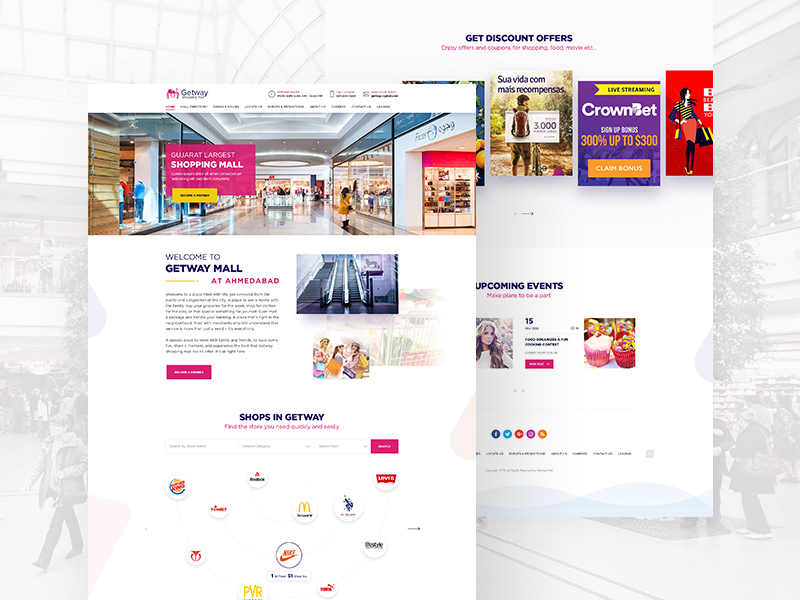 购物中心官网网站模板素材库精选 Shopping Mall Landing Page Website Template插图