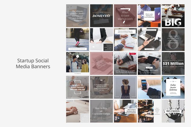 250个社交媒体营销Banner设计模板16设计网精选素材 Instagram Social Media Banners Pack插图(11)