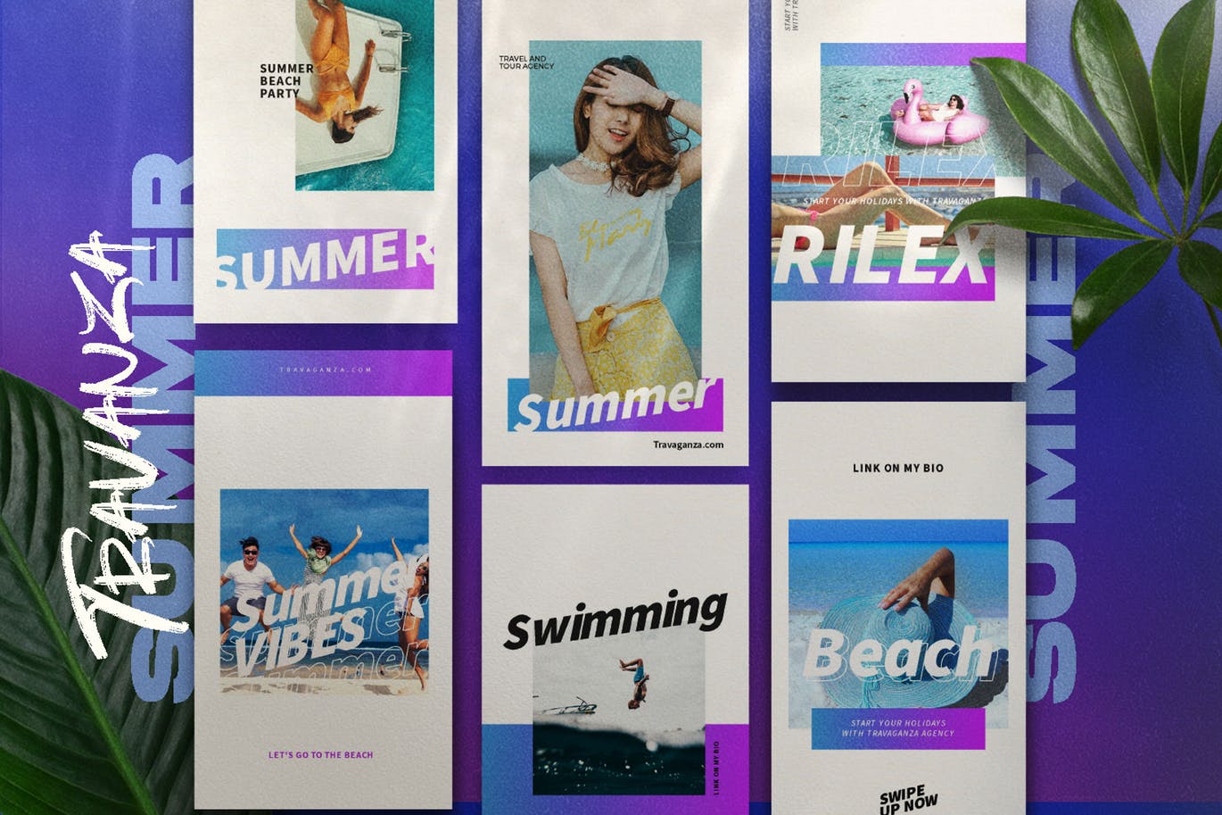 夏季主题社交媒体设计模板非凡图库精选素材 TRANSVANZA – Summer Social Media Template+Stories插图(2)