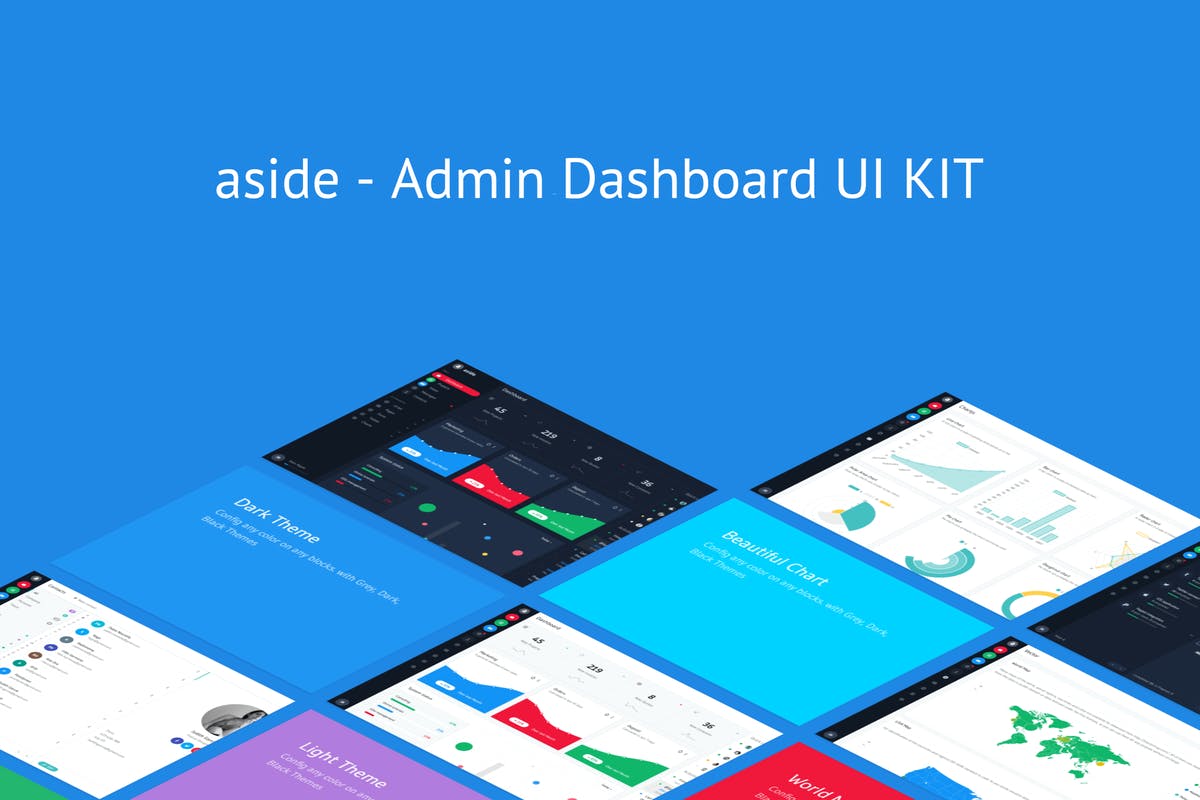 现代Web应用后台管理仪表盘HTML模板素材库精选 aside – Admin Dashboard UI KIT插图
