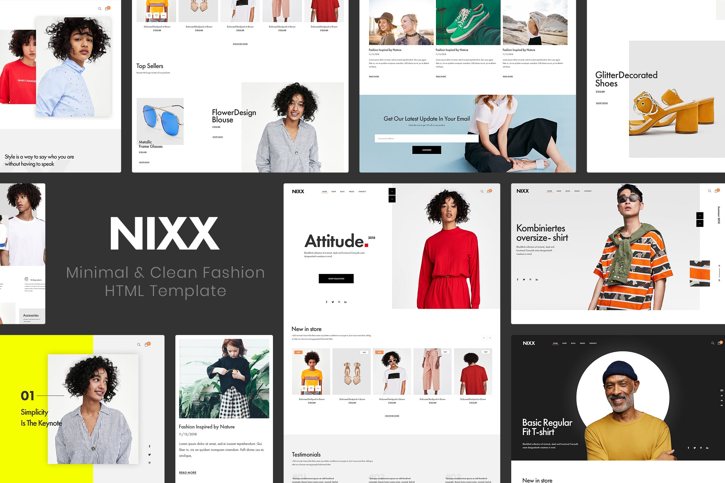 极简主义时尚主题网站HTML网上商城模板非凡图库精选 NIXX | Minimal & Clean Fashion HTML Template插图
