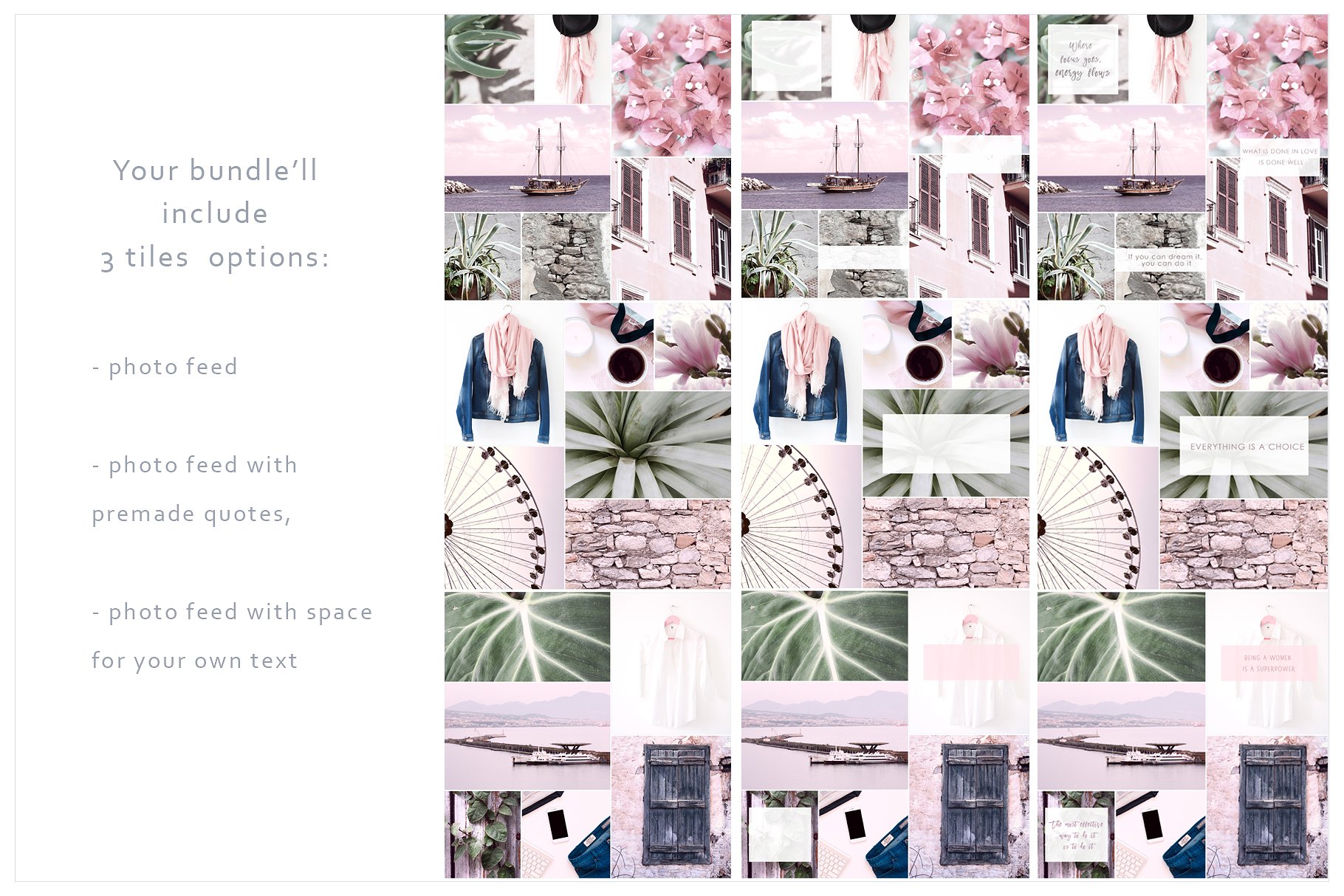 Instagram标题贴图设计素材包 Instagram Tiles Bundle #3插图(3)