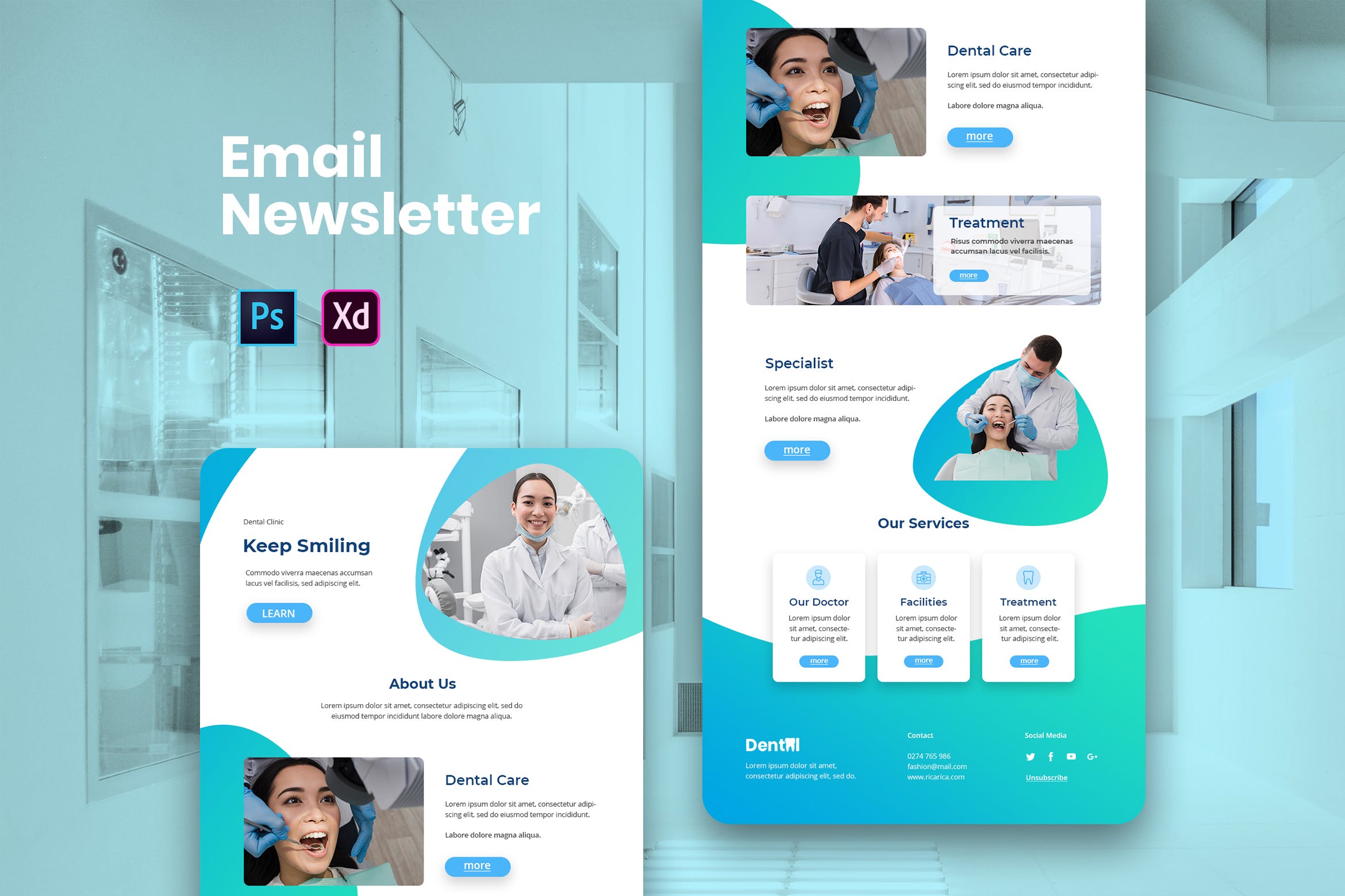 牙医诊所宣传推广EDM邮件模板16设计网精选 Dentist Email Newsletter插图