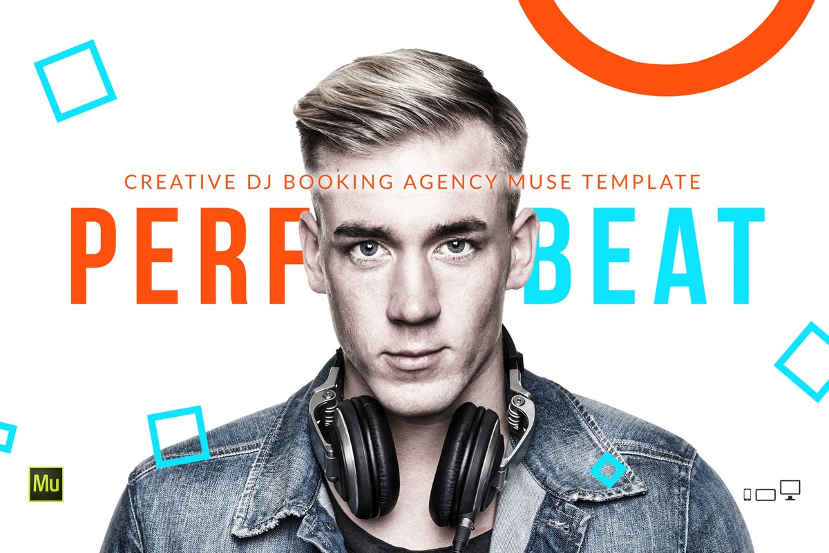 DJ/艺术家/音乐家单页网站设计Muse模板16设计网精选 PerfectBeat – DJ Booking Agency Muse Template插图