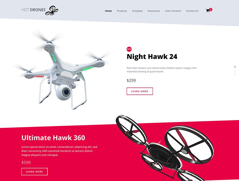 高科技产品官方网站Joomla主题模板素材库精选 Hot Drones插图(2)