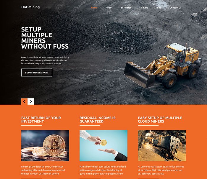 挖矿主题网站Joomla模板16设计网精选 Hot Mining插图(4)
