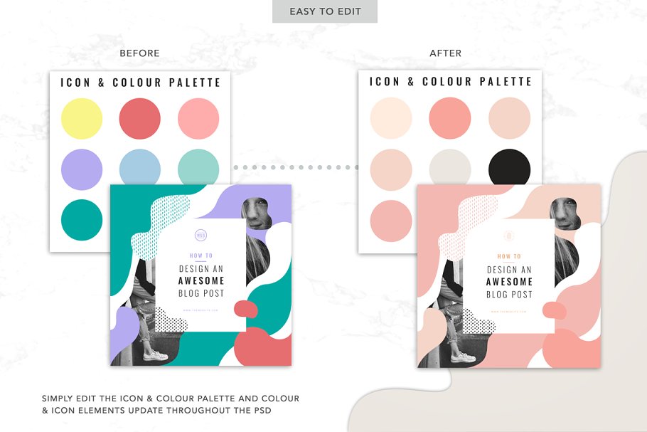 色彩缤纷风格社交媒体贴图素材包 COLOR POP | Social Media Pack插图(2)