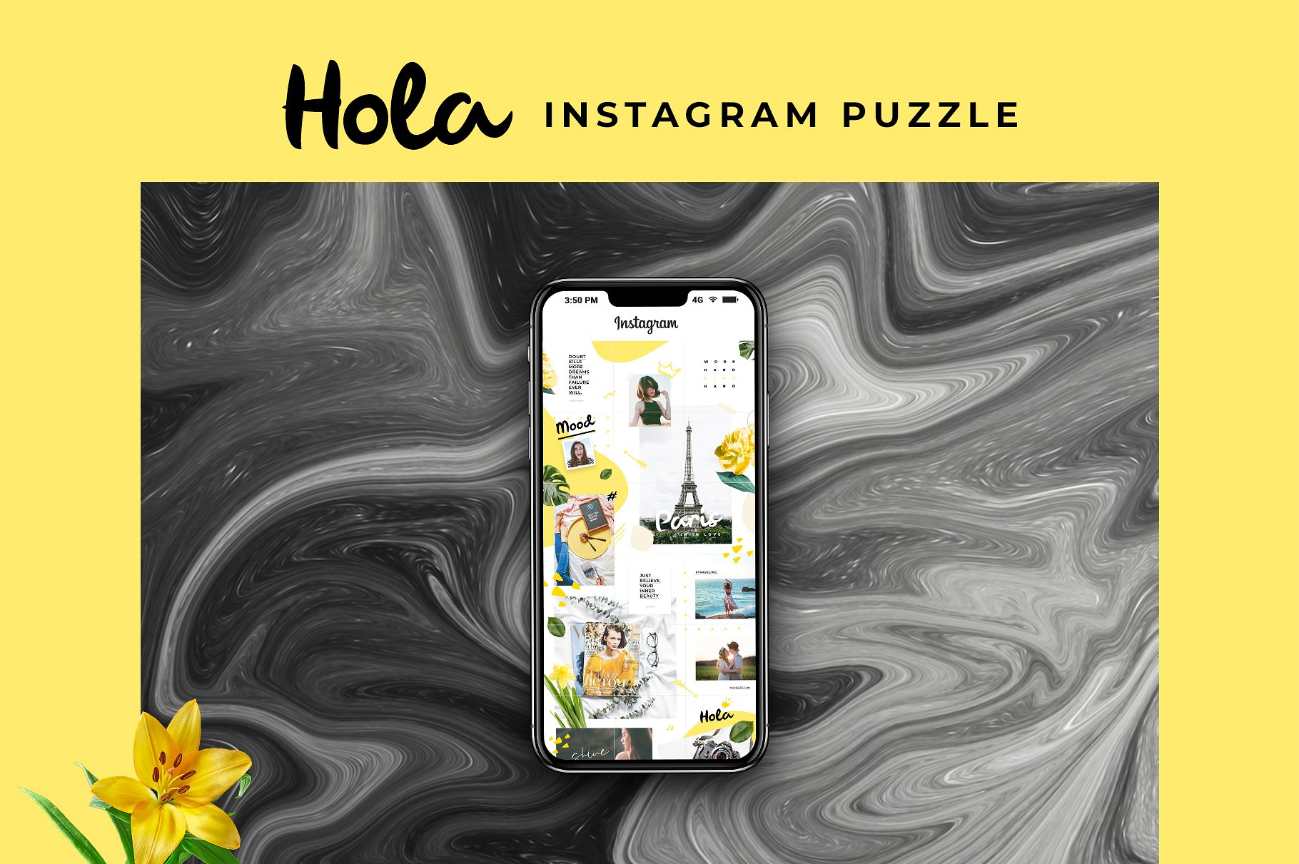 时尚极简的Instagram社交媒体模板素材库精选 Instagram Puzzle – Hola [psd]插图(2)