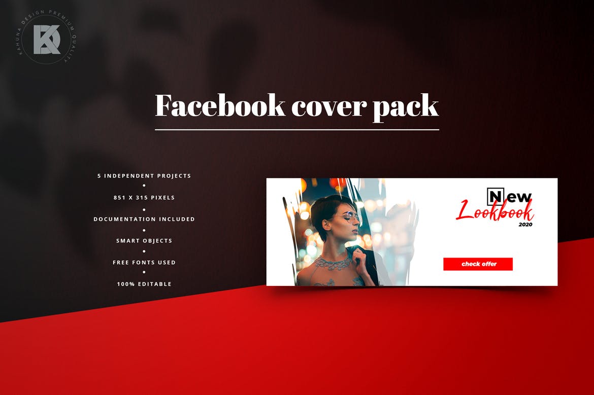 时尚品牌Facebook封面设计模板非凡图库精选 Fashion Facebook Cover Pack插图(4)