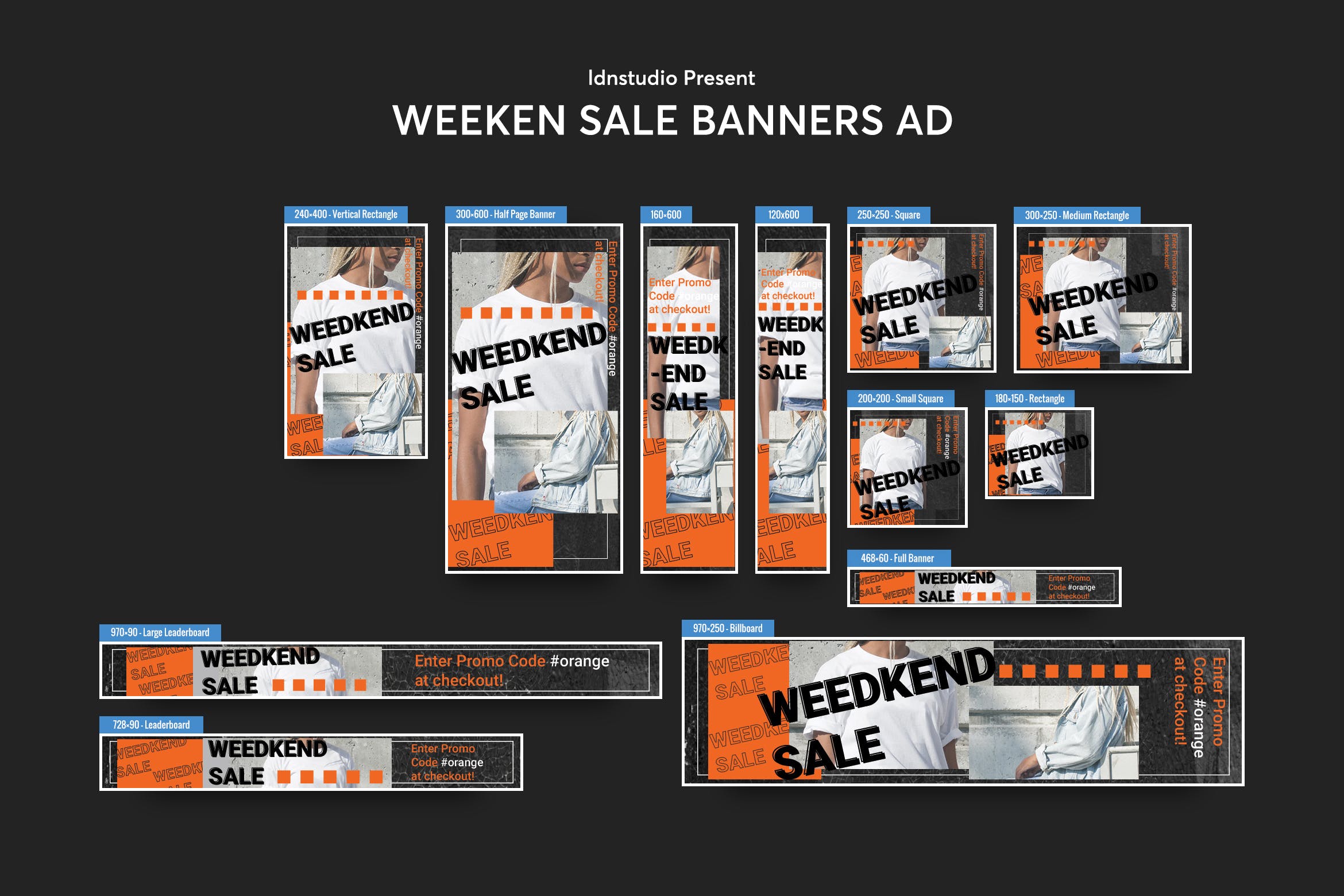 周末促销活动主题网站Banner横幅普贤居精选广告模板 Weeken Sale Banners Ad PSD Template插图