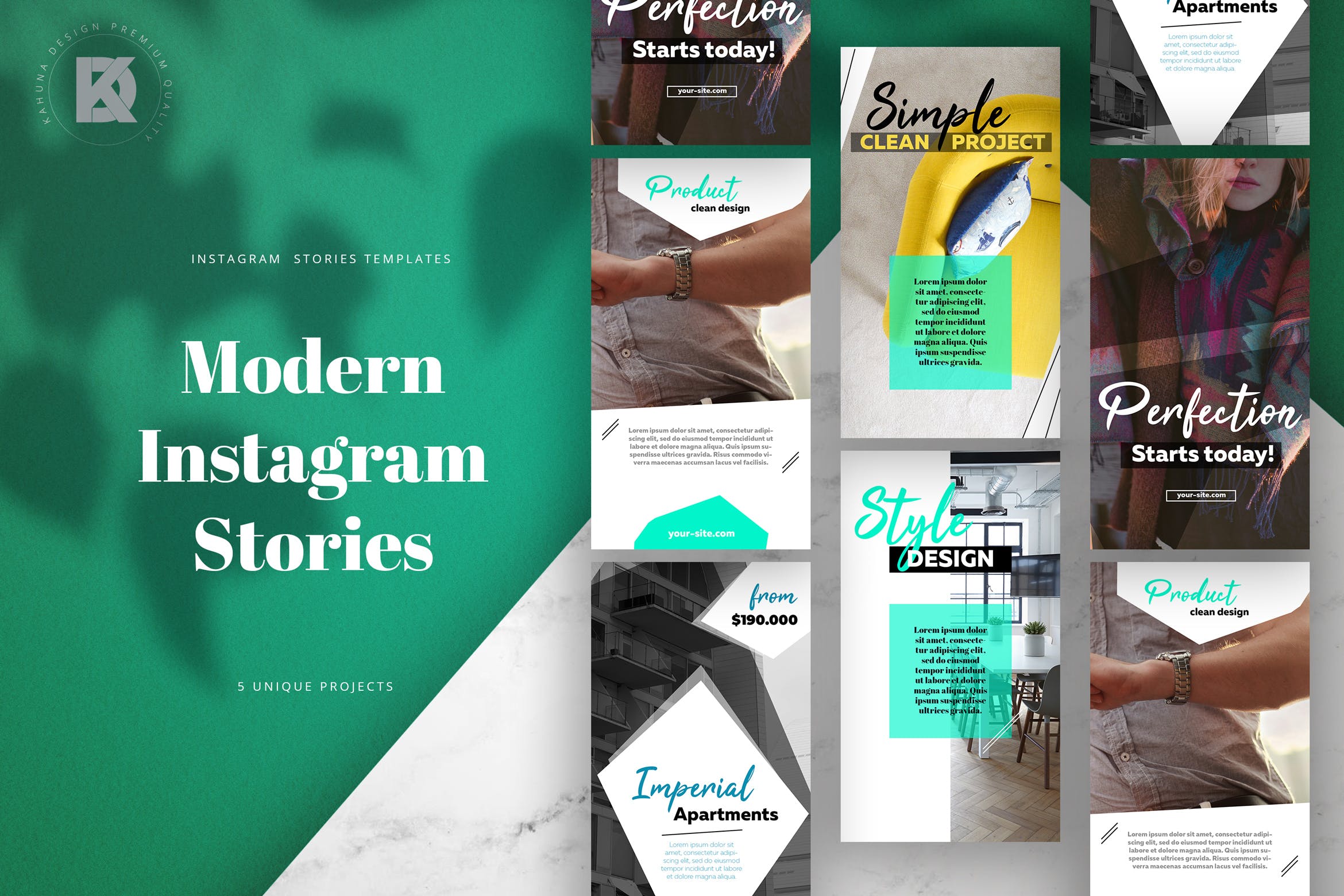 现代白领公寓租赁/出售社交网站推广设计素材 Instagram Stories Modern Pack插图