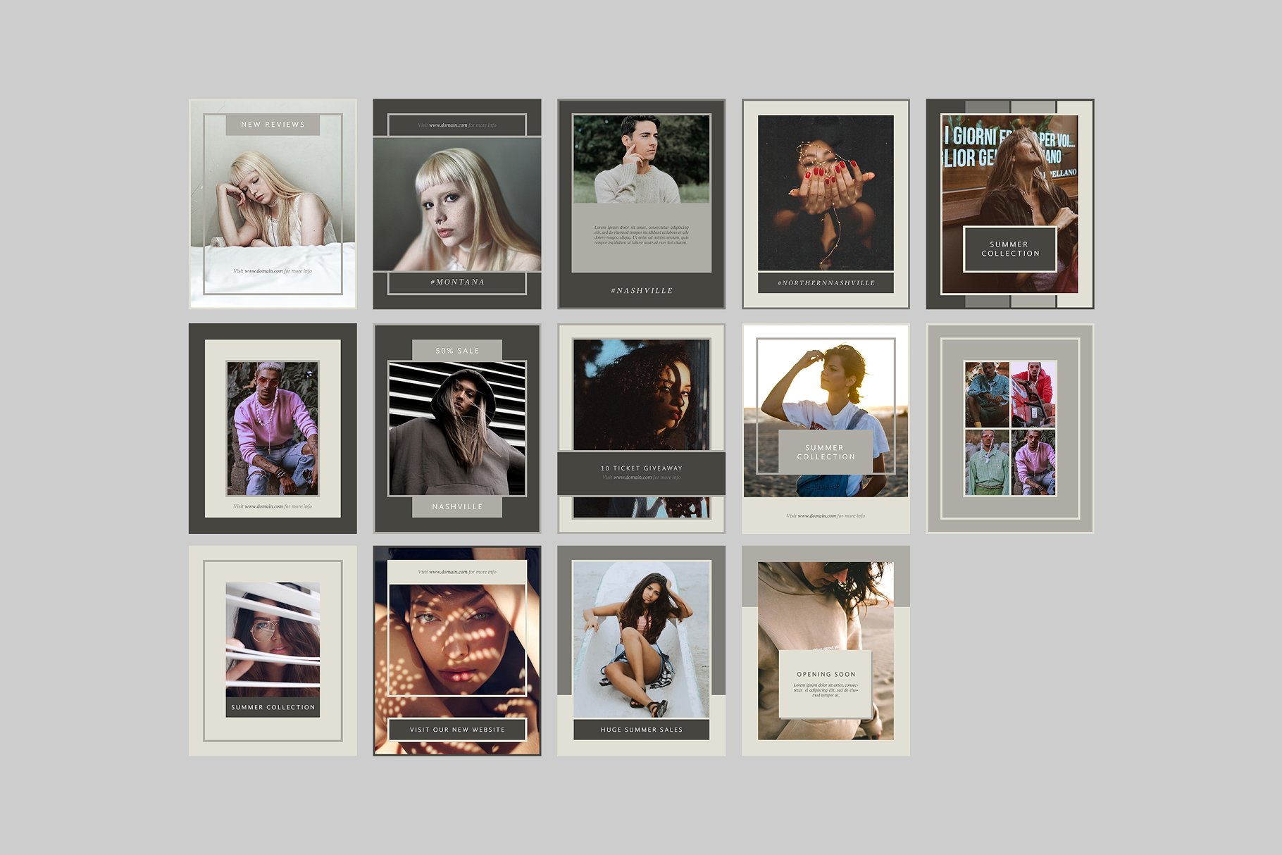 时尚模特摄影主题社交媒体贴图模板16设计网精选 Nashville Social Media Templates插图(7)