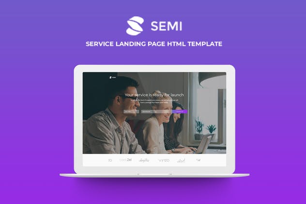 企业营销服务响应式网站HTML模板16设计网精选 Semi – Service Landing Page HTML Template插图(1)