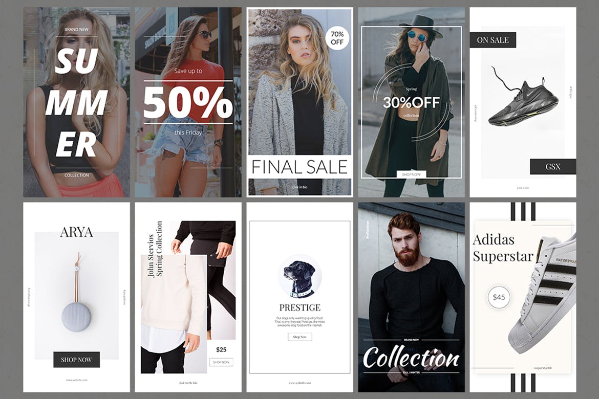 10款Instagram社交电商促销广告设计模板16设计网精选 Shop Instagram Stories插图(4)