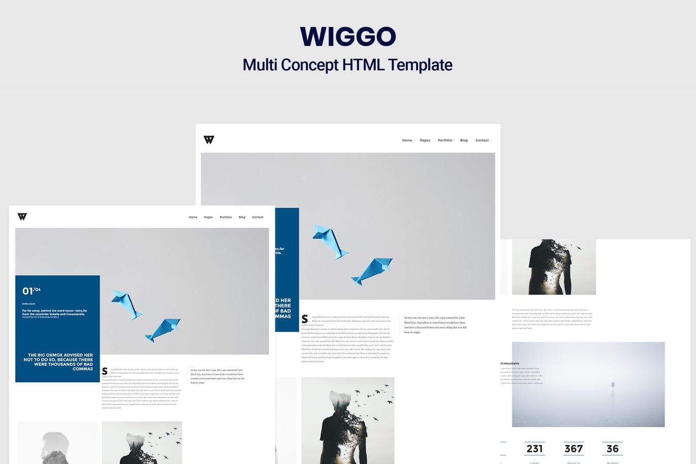 广告代理商/杂志/个人博客网站设计适用的HTML模板素材库精选 Wiggo – Multi Concept HTML Template插图