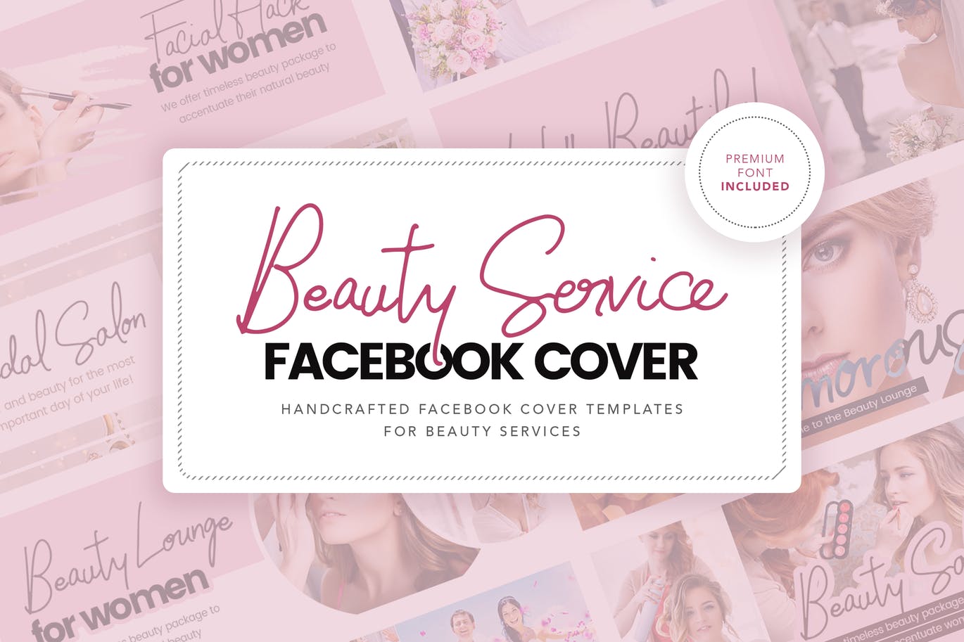 沙龙美容服务推广Facebook主页封面设计模板素材库精选 Salon & Beauty Service Facebook Cover Template插图