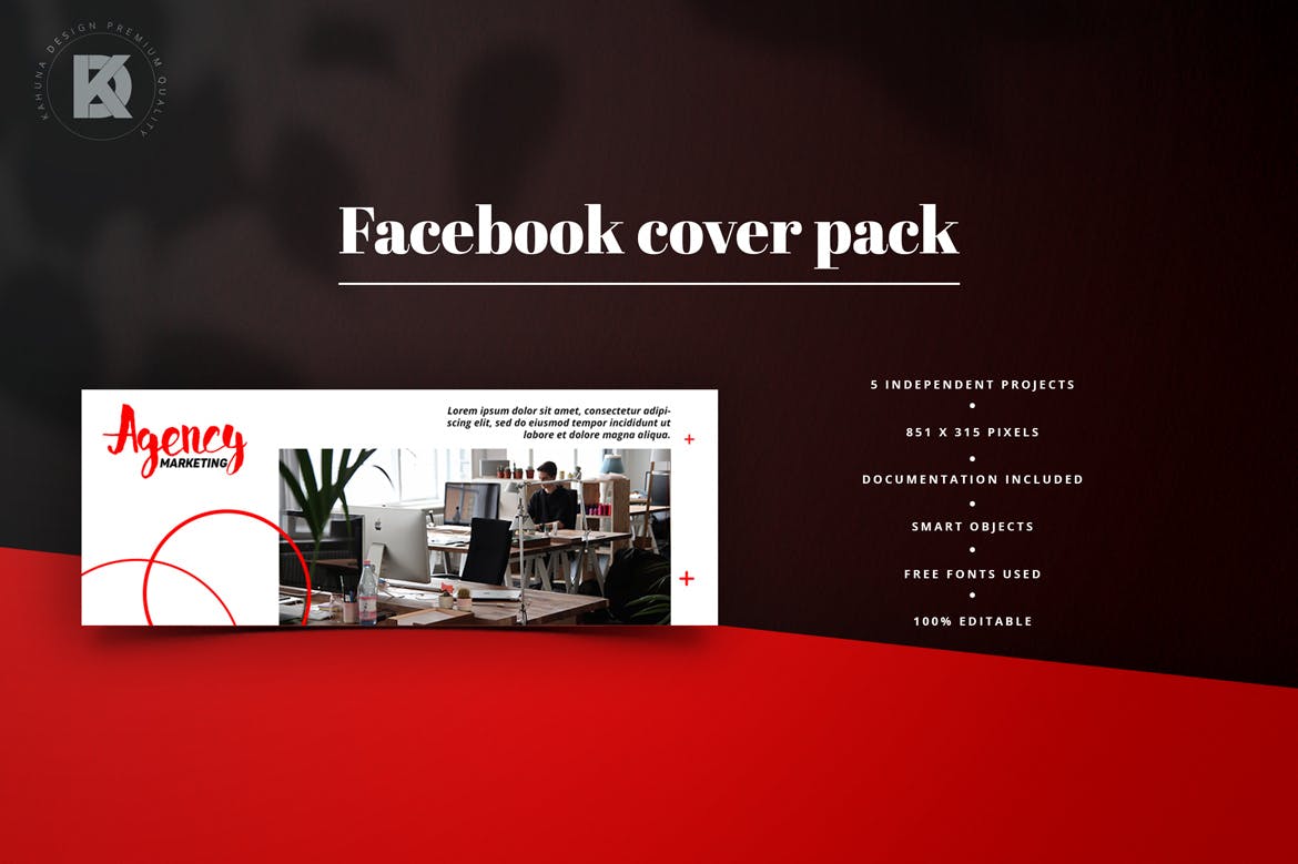 代理行销Facebook封面设计模板普贤居精选 Agency Marketing Facebook Cover Pack插图(1)
