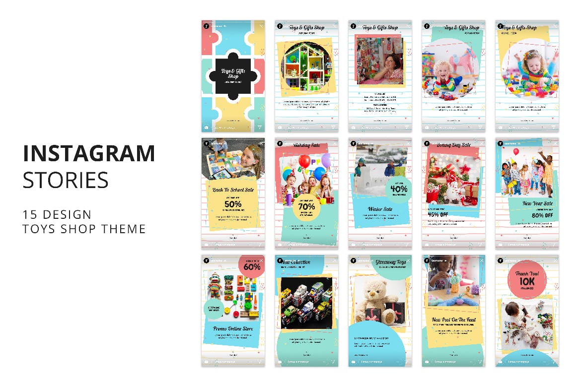玩具及礼品店Instagram品牌故事设计模板素材中国精选 Toys & Gift Shop Instagram Stories插图(6)