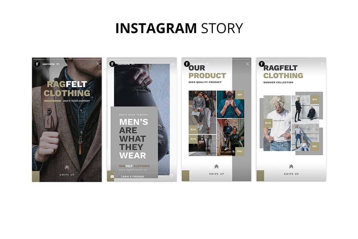 时尚男装推广Instagram品牌故事设计模板素材库精选 Ragfelt Man Fashion Instagram Story插图(2)