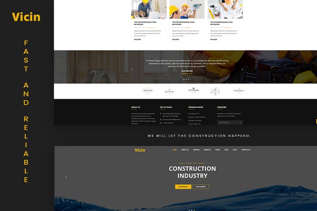 建筑维修服务企业网站HTML模板素材库精选 Vicin | Multipurpose Construction & Plumbing HTML插图(1)